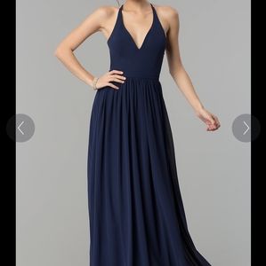 V Neck Chiffon Grey Dress